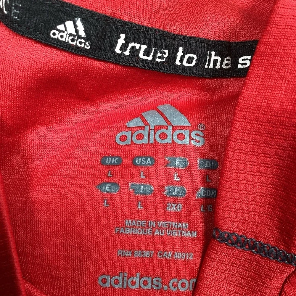 Mens Adidas Performance Short Sleeve Top- Red-‎ Large